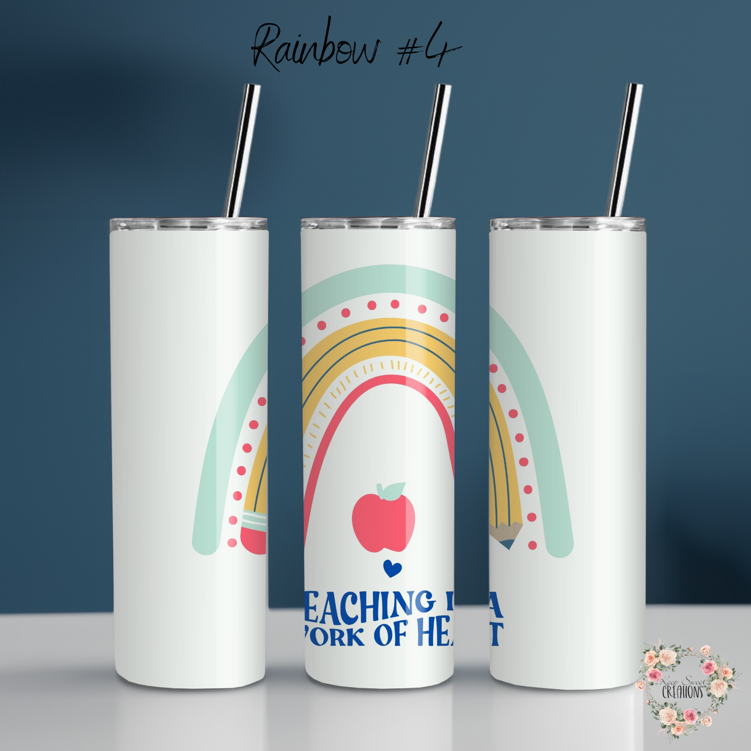 Rainbow Teacher Tumbler – Colorful Teacher Gift Collection