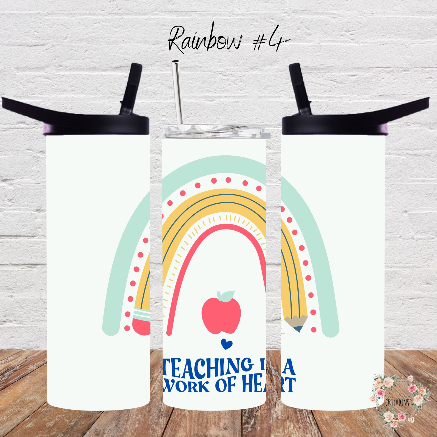 Rainbow Teacher Tumbler – Colorful Teacher Gift Collection
