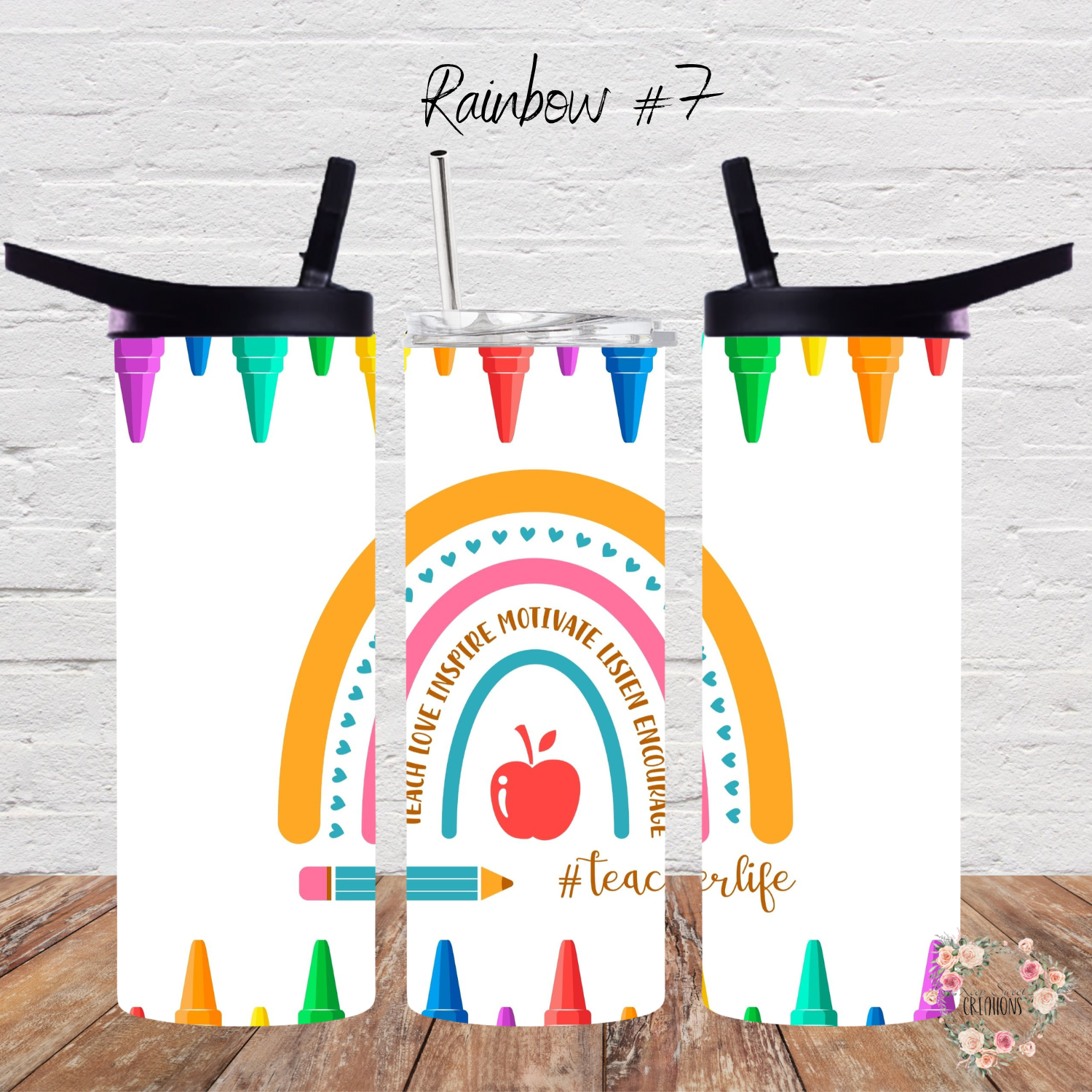 Rainbow Teacher Tumbler – Colorful Teacher Gift Collection