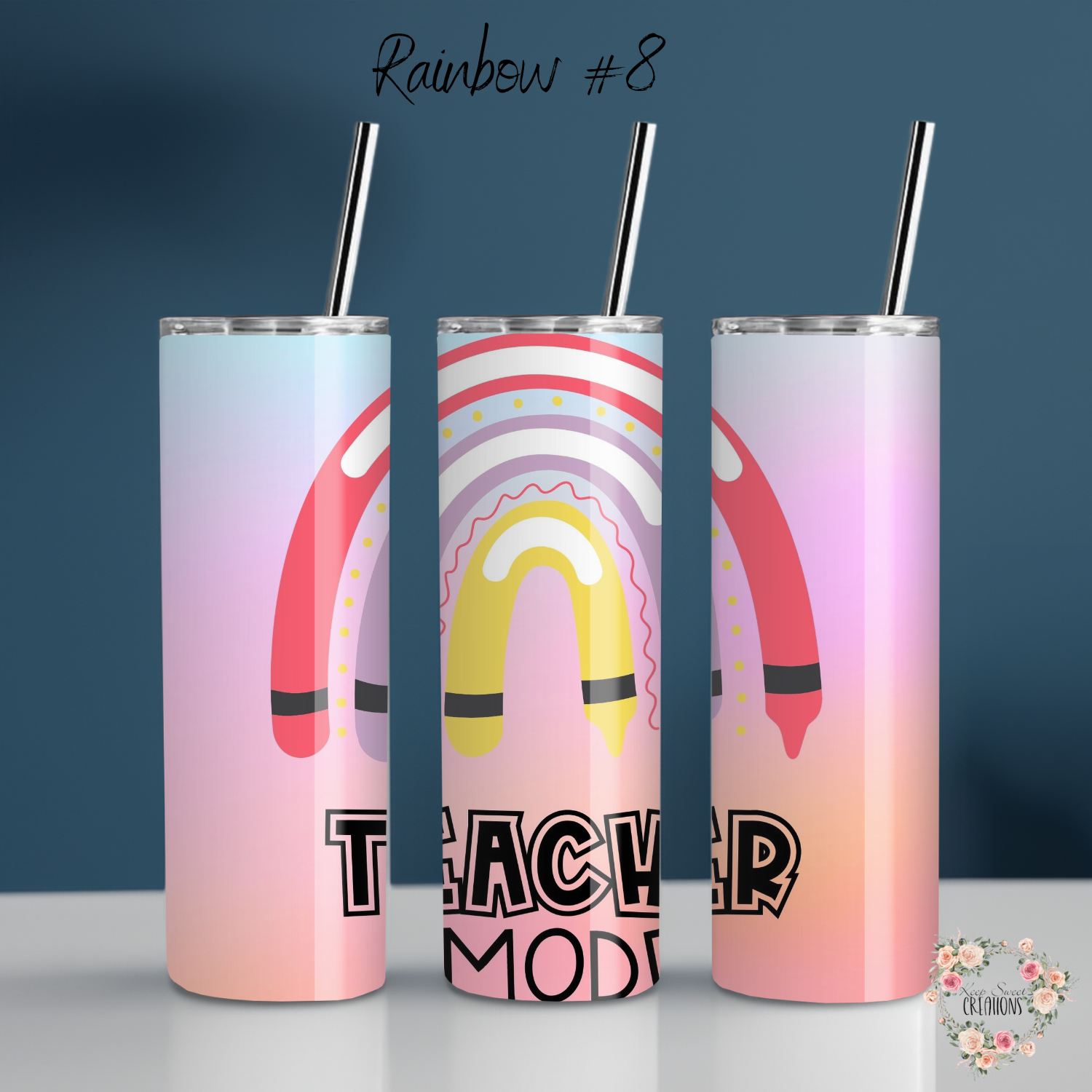 Rainbow Teacher Tumbler – Colorful Teacher Gift Collection