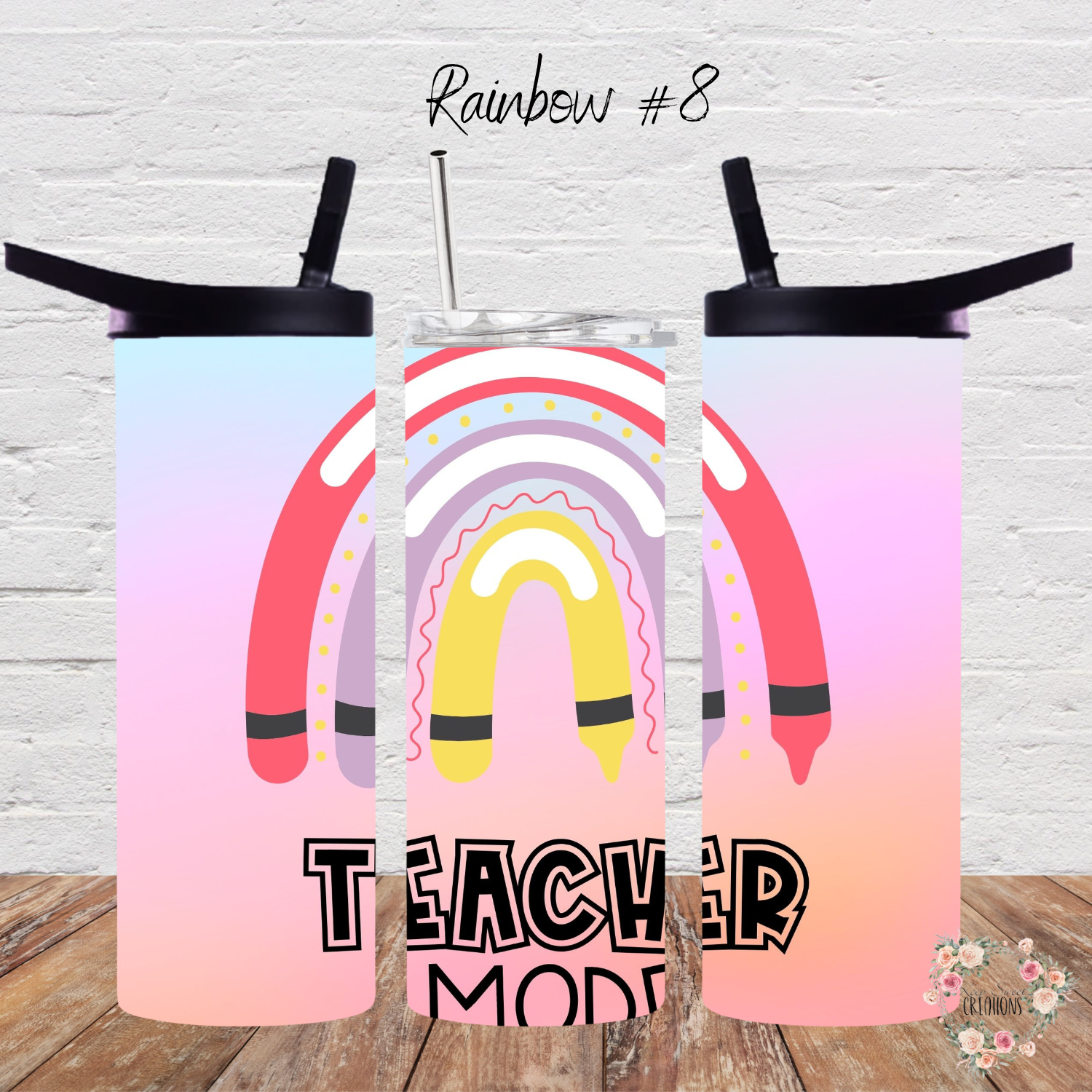 Rainbow Teacher Tumbler – Colorful Teacher Gift Collection