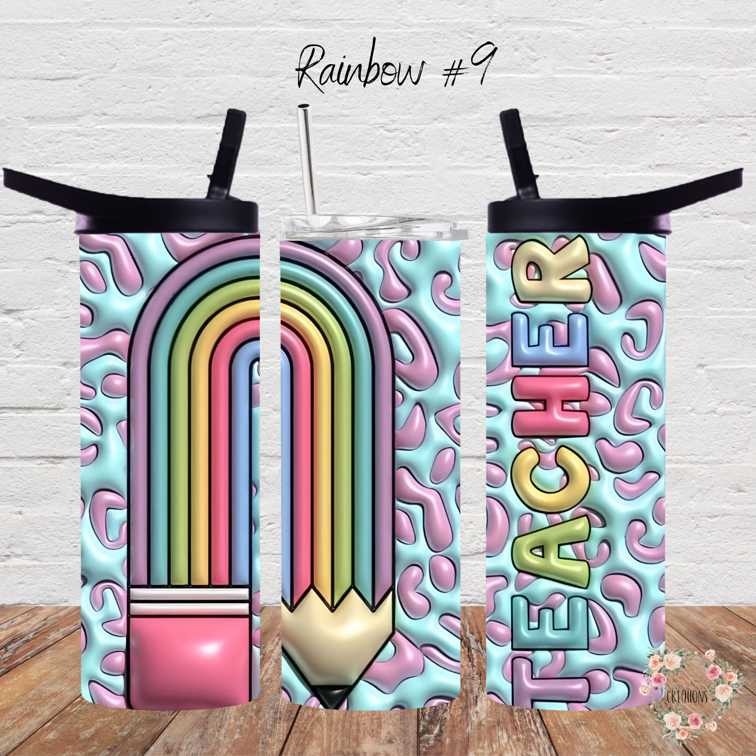 Rainbow Teacher Tumbler – Colorful Teacher Gift Collection