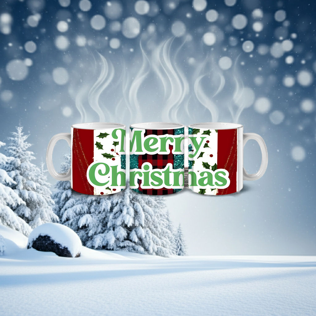 Merry Christmas Drip Tumbler | Red & Green Holiday Cup