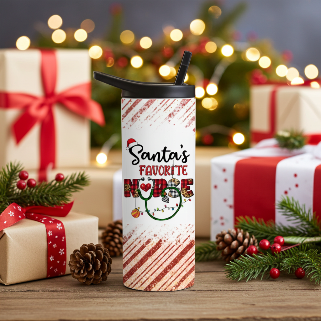Santa’s Favorite Nurse Tumbler | Christmas Nurse Cup